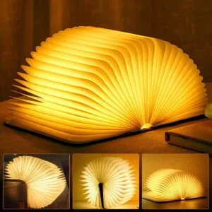 Wooden Folding Book Lamp